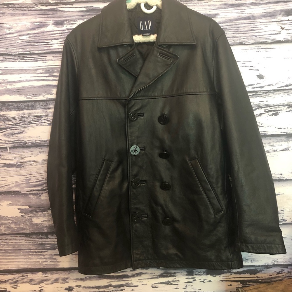 Leather Pea Coat